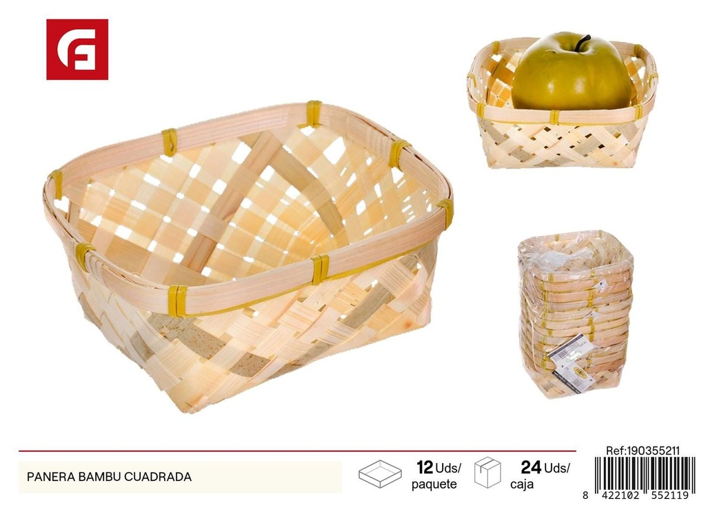 Panera de bambú cuadrada - Accesorios de cocina