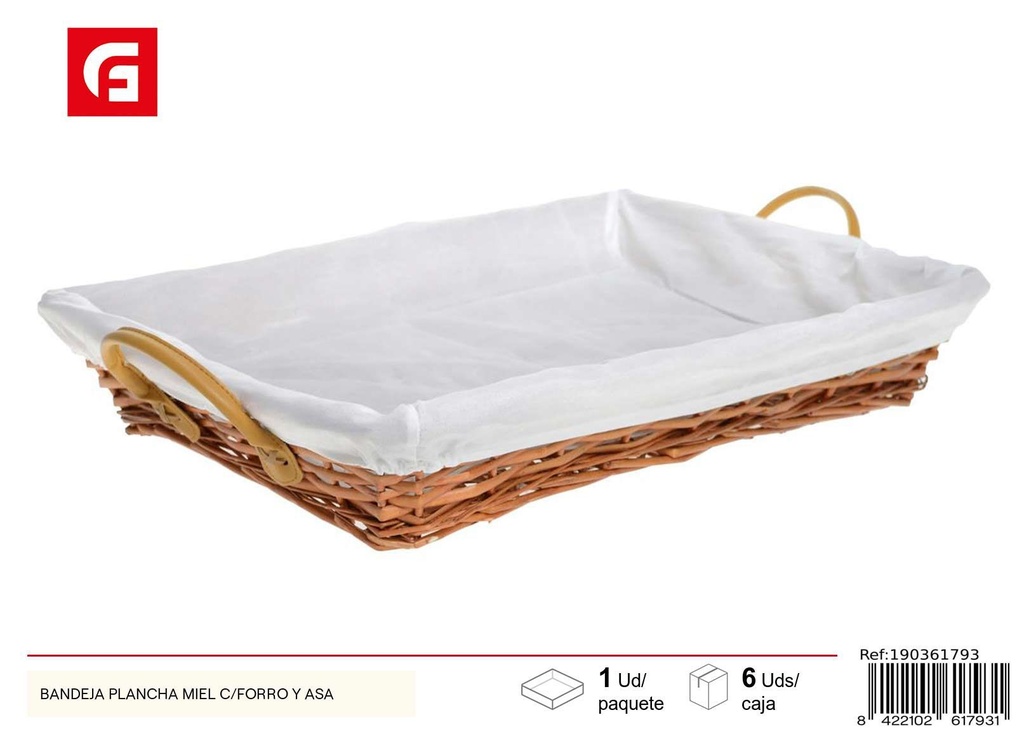 Cesta para planchar miel con forro y asas - Decoración del hogar