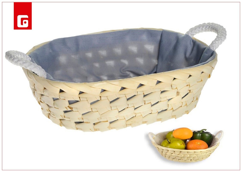 Panera ovalada con forro gris - Decoración de cocina