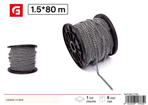 Cadena 1.5cm*80m - Herramientas de ferretería