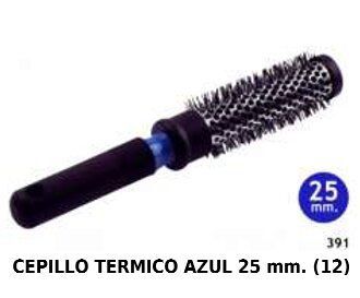  Cepillo térmico azul 25mm 6u - Herramientas de peinar