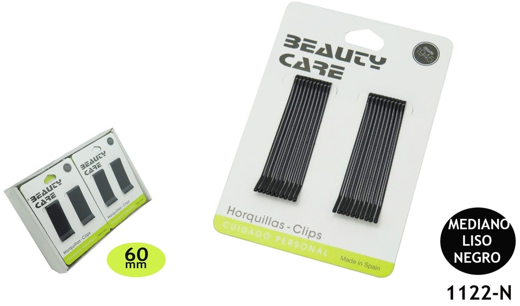 Clip 6CM M. LISO NEG. 24/U 1122N HER. - Belleza