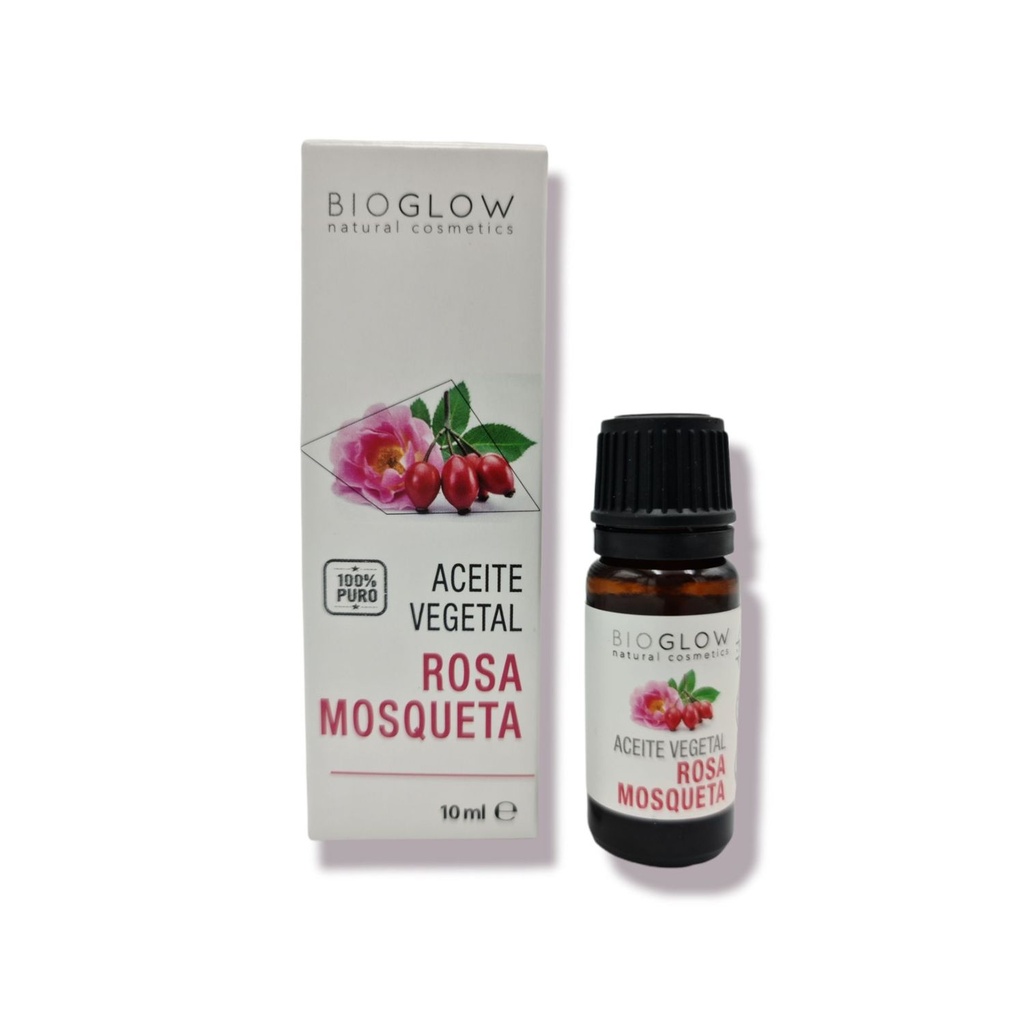 Bioglow aceite vegetal de rosa mosqueta 10ml para cuidado de la piel