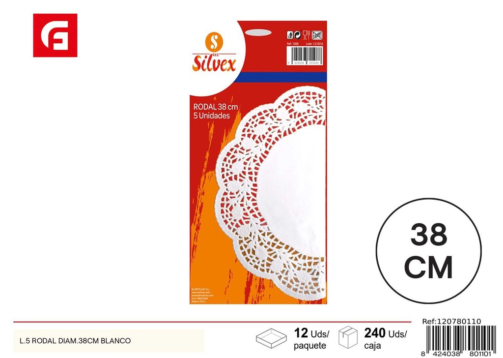 Plato desechable redondo diam.21cm (blanco) - Desechables