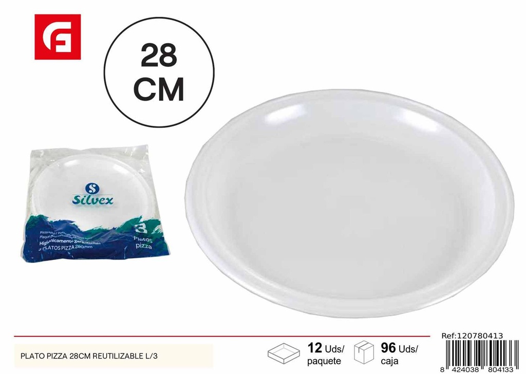 Plato desechable para pizza 28 cm - Accesorios desechables