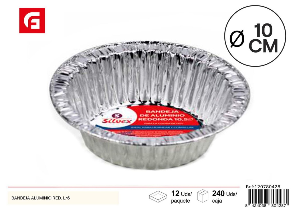 Bandeja de aluminio redonda 10CM L/6 - Utensilios desechables de cocina