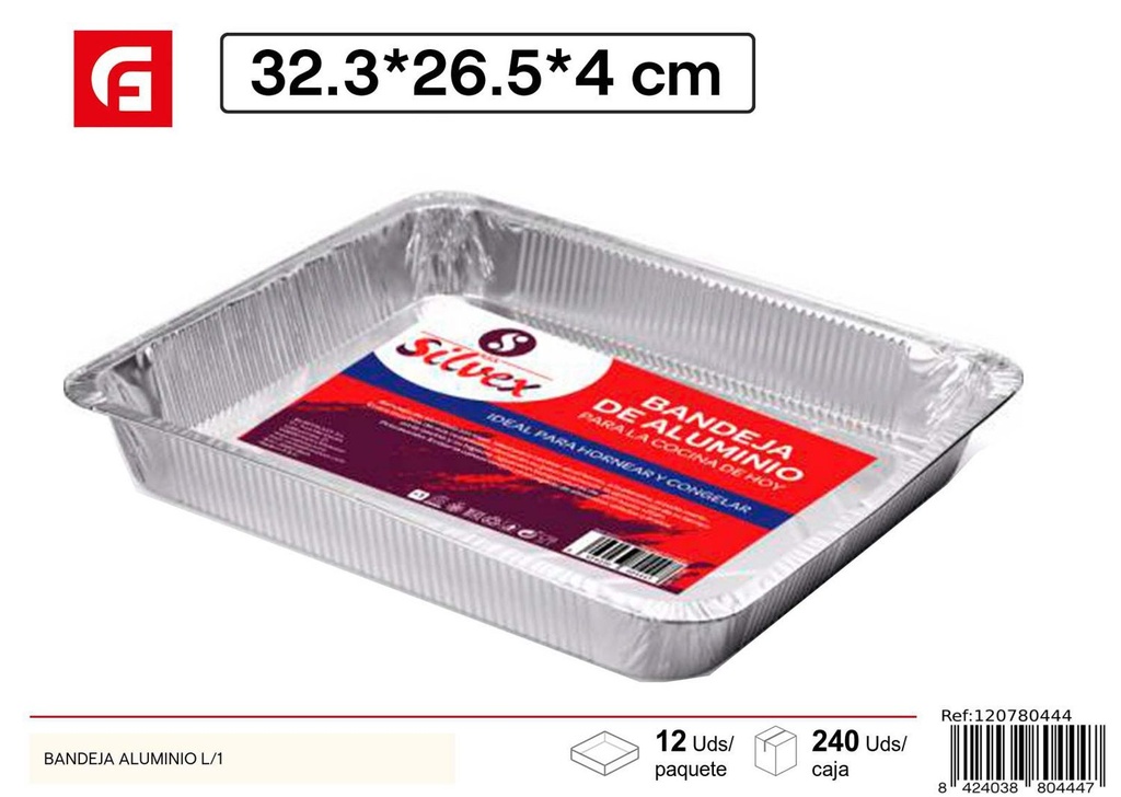 Bandeja de aluminio L/1 - Envases desechables