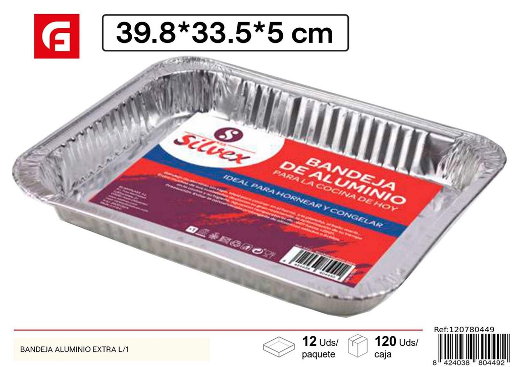 Bandeja de aluminio extra grande para catering