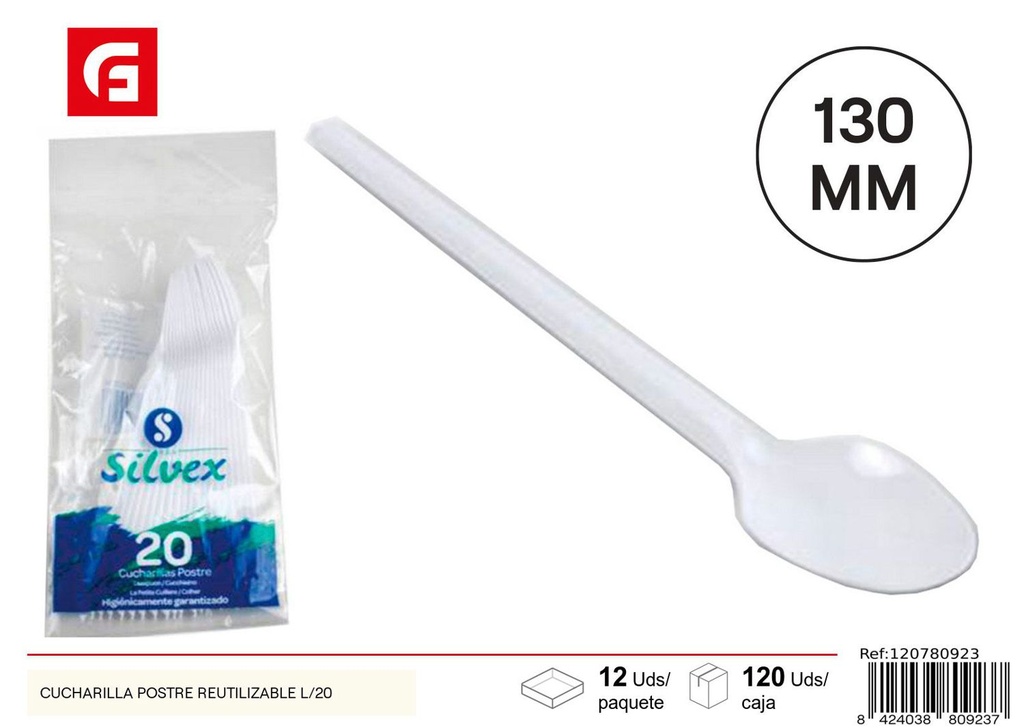 Cucharillas para postre reutilizables L/20 - Cubiertos desechables