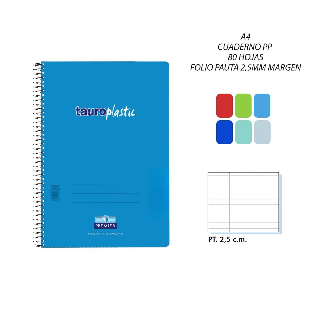 A4 cuaderno 90g 80 hojas pauta 2.5mm - Papelería