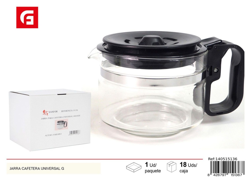 Jarra cafetera universal - Utensilios de vidrio y cerámica para café