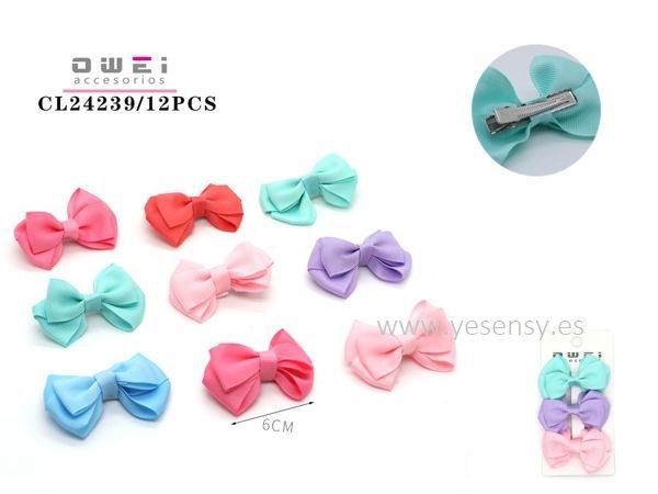 Pack pinza con lazo 6CM 12/U - Accesorios de peinado