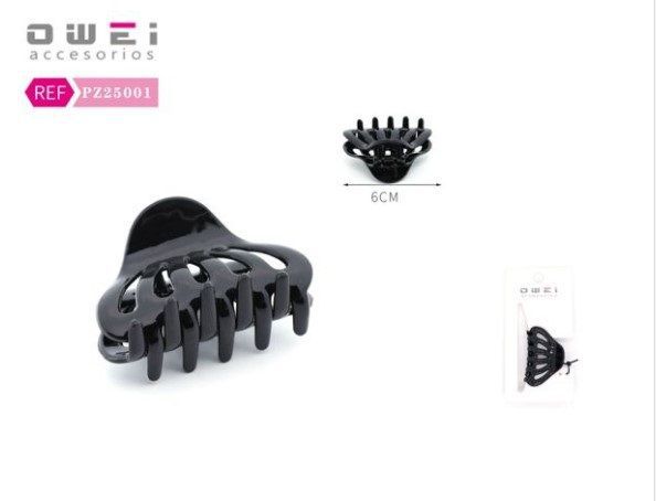 Pinza negra 6 cm 12 pz - Accesorios para peinado