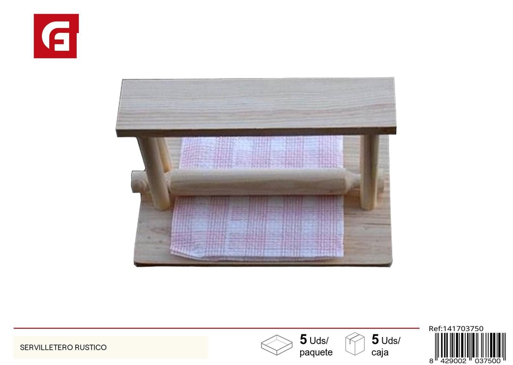 Servilletero rústico para cocina y comedor