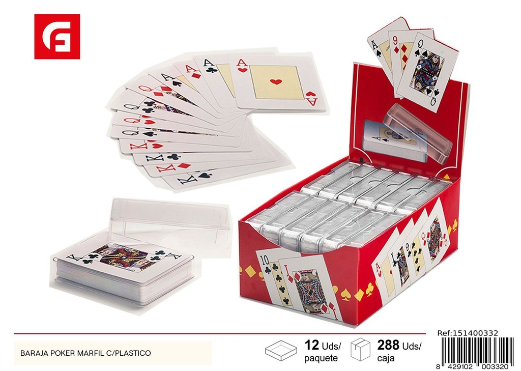 Bara Ja Poker de marfil con plástico - Juguetes de cartas y juegos