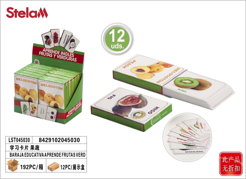 Bara de cartas Ed. Frutas y Verduras - Juegos educativos y juguetes
