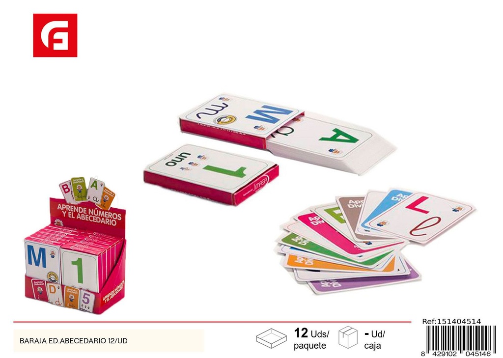 Bara de cartas Ed. Abecedario 12/UD - Juegos educativos y juguetes