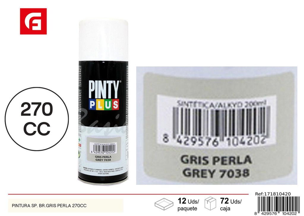 Aerosol Pintyplus gris perla 270cc - Pintura calidad