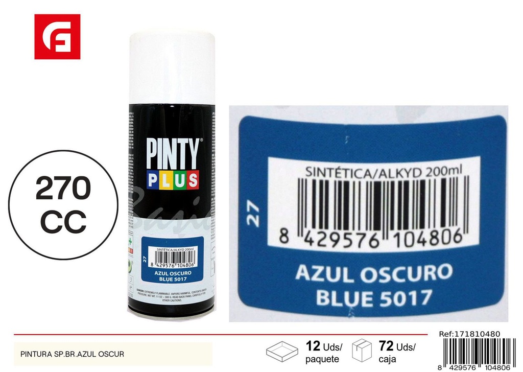 Aerosol Pintyplus azul oscuro 270cc - Pintura calidad