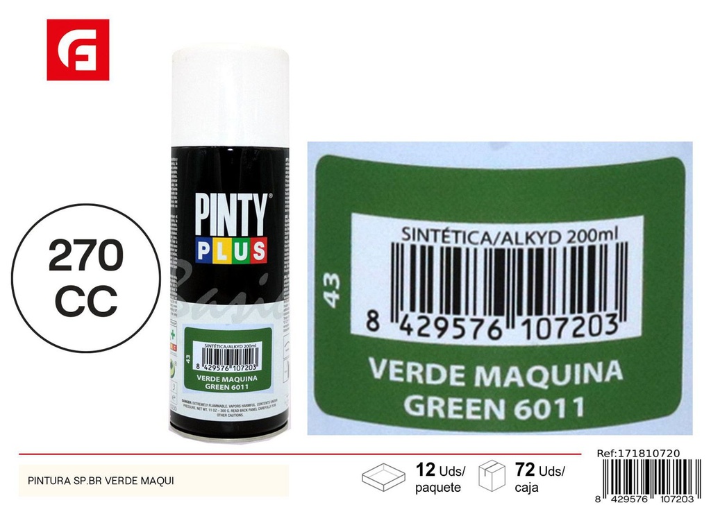 Aerosol Pintyplus verde máquina 270cc - Pintura calidad