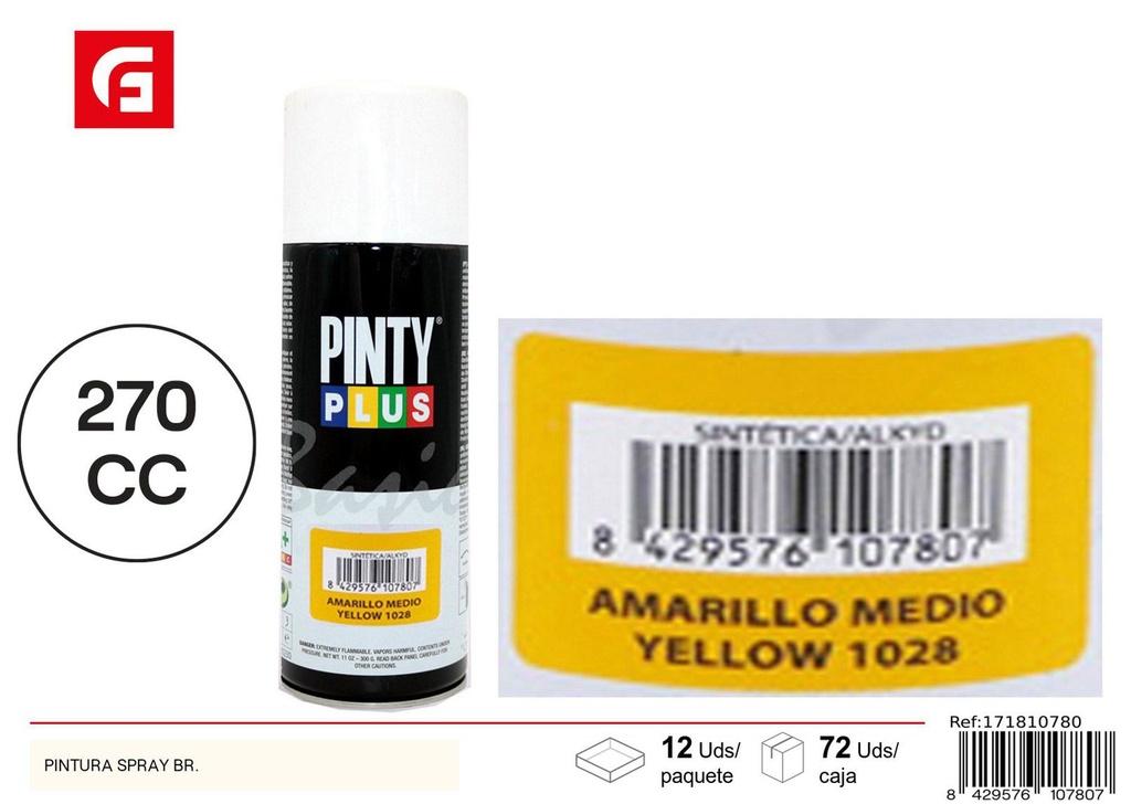Aerosol Pintyplus amarillo medio 270cc - Pintura calidad