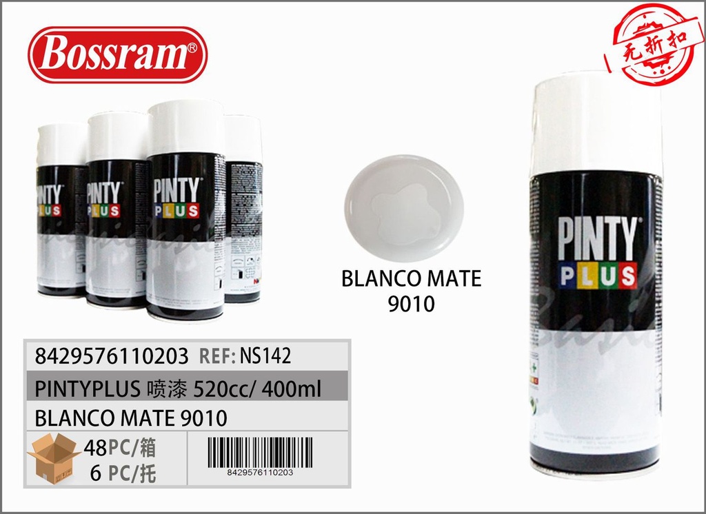 PintyPlus blanco mate 9010 spray 520cc - Pintura en spray