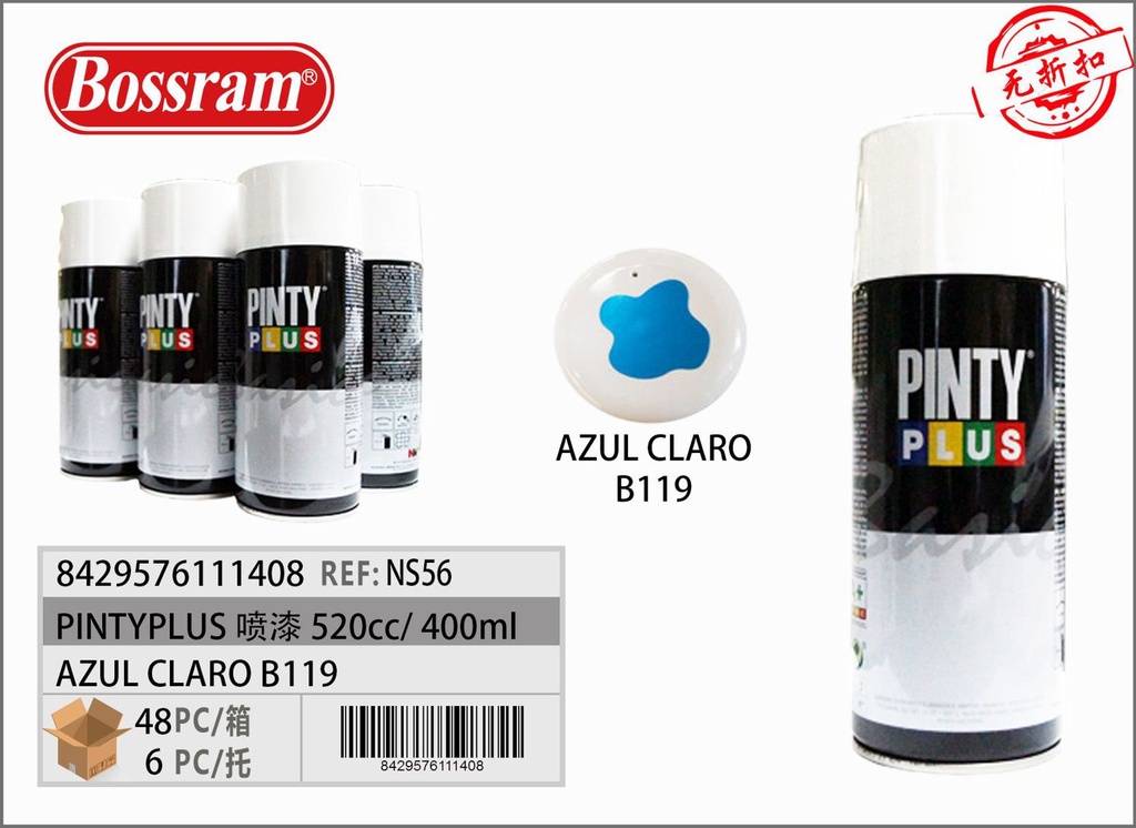 PintyPlus azul claro B119 spray 520cc - Pintura en spray
