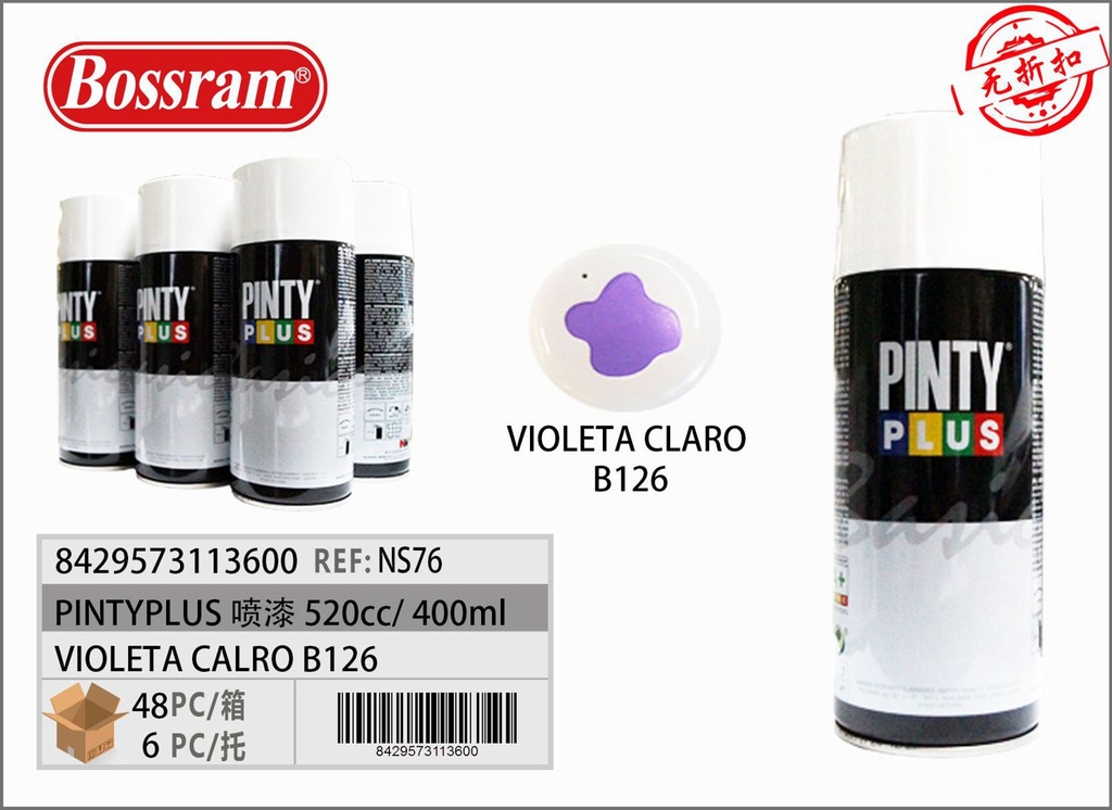 PintyPlus violeta claro B126 spray 520cc - Pintura en spray