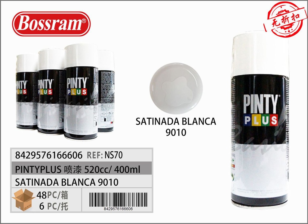 Satin blanco PintyPlus 9010 spray 520cc - Pintura en spray