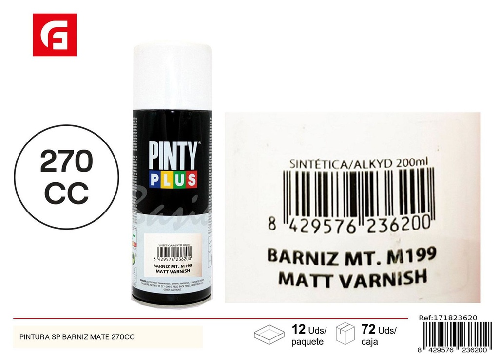 Pintyplus barniz mate M199 spray 270cc - Pintura y bricolaje