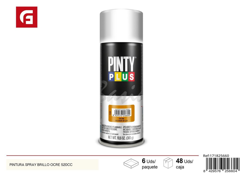 Pintura spray brillo ocre 520CC - Pintura y ferretería