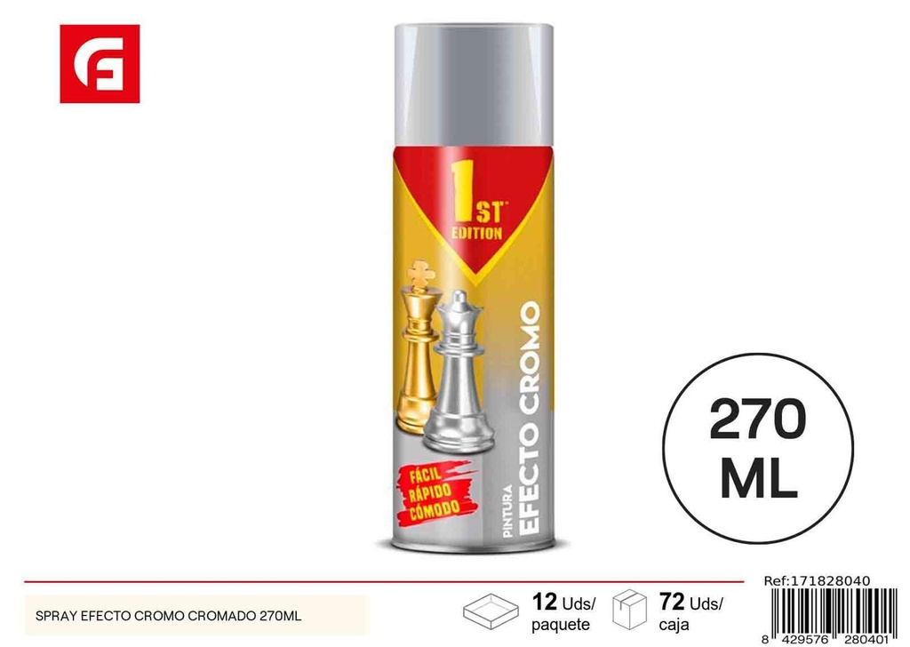 Aerosol efecto cromo 270 ml - Pintura en spray para proyectos