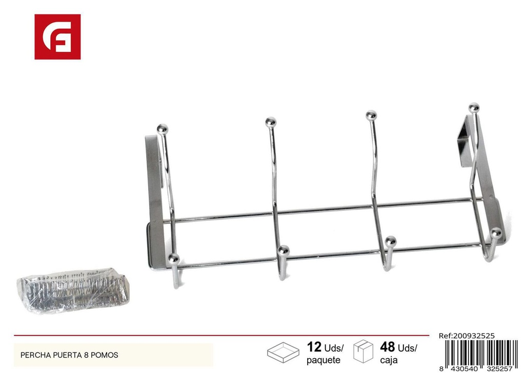 Percha para puerta con 8 pomos - Accesorios para el hogar
