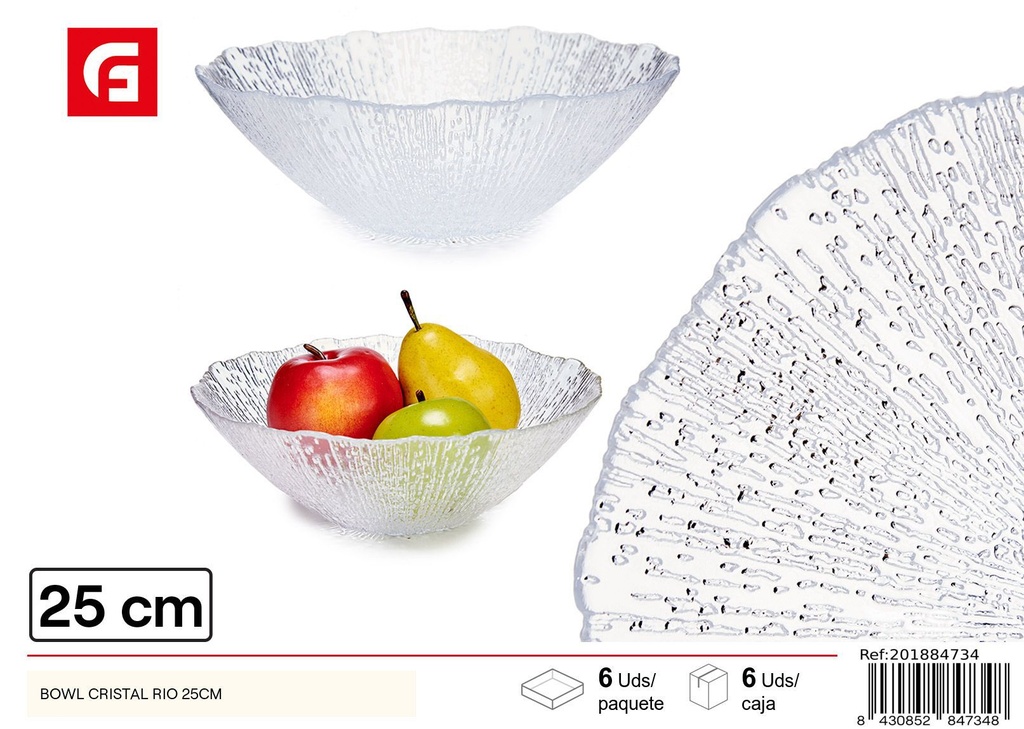 Bowl cristal Rio 25 cm - Vajilla de cristal