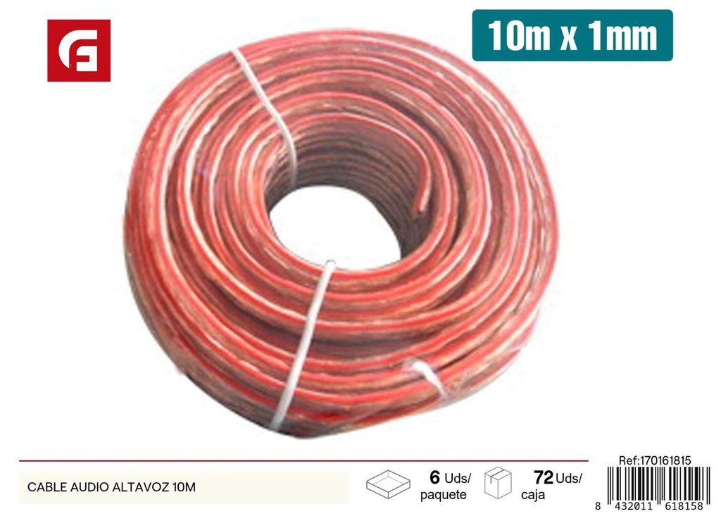 Cable de audio altavoz 10 m - Accesorios eléctricos