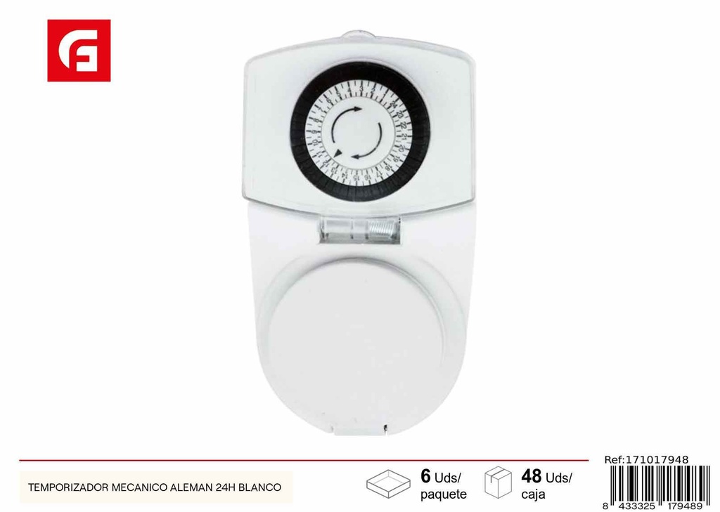 Temporizador mecánico alemán 24h blanco - Accesorios eléctricos