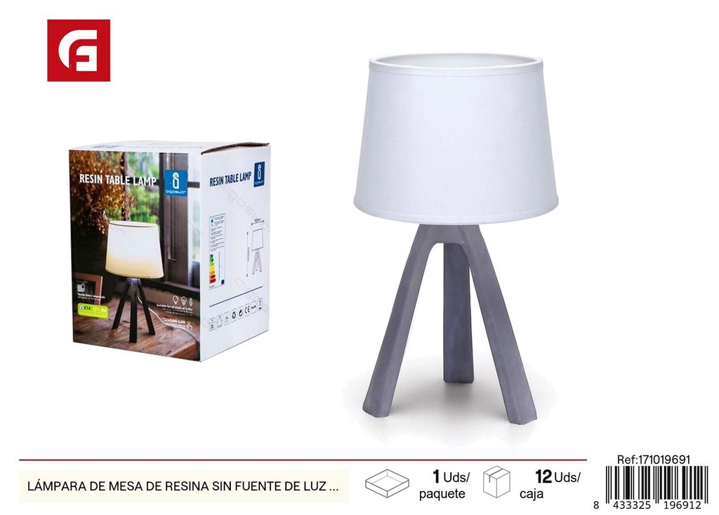 Lámpara de mesa de resina sin luz E14 max. 40W - Iluminación