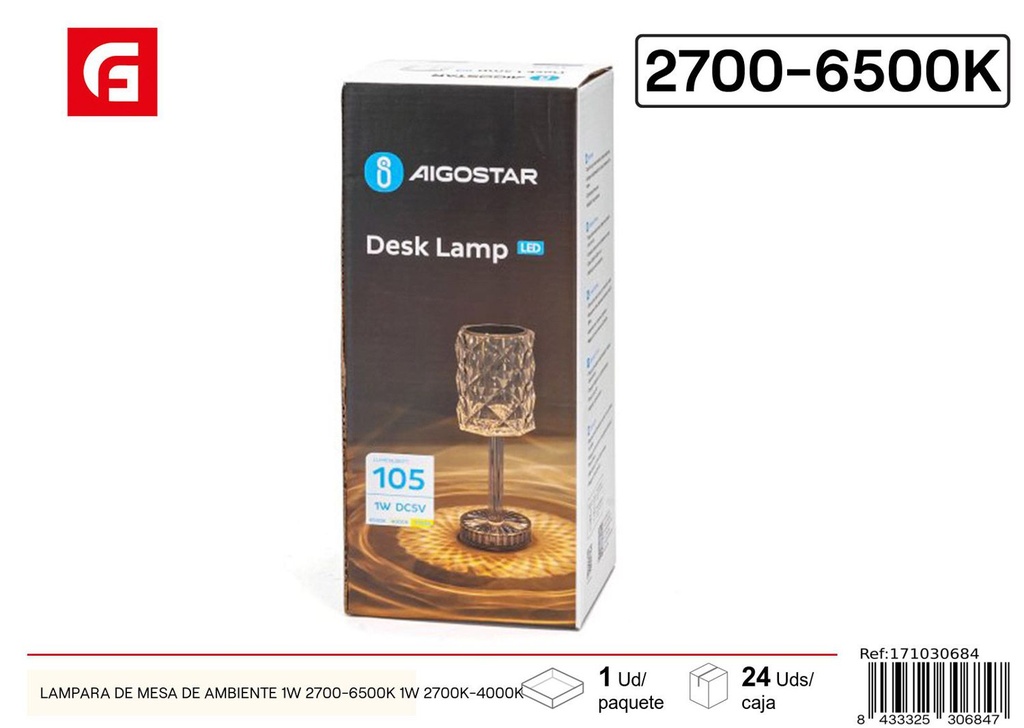 Lámpara de mesa ambiente 1W 2700-6500K - Iluminación