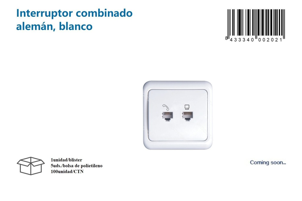 Interruptor combinado alemán, blanco - Electricidad y suministros eléctricos