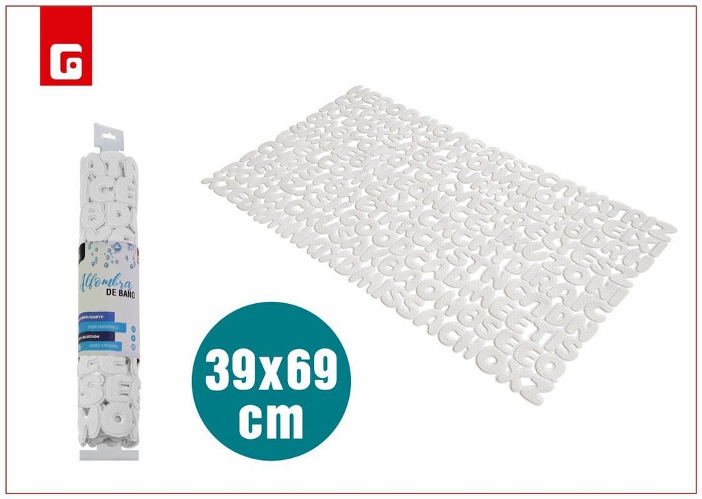 Alfombra de baño antideslizante blanco 69x39cm para baño