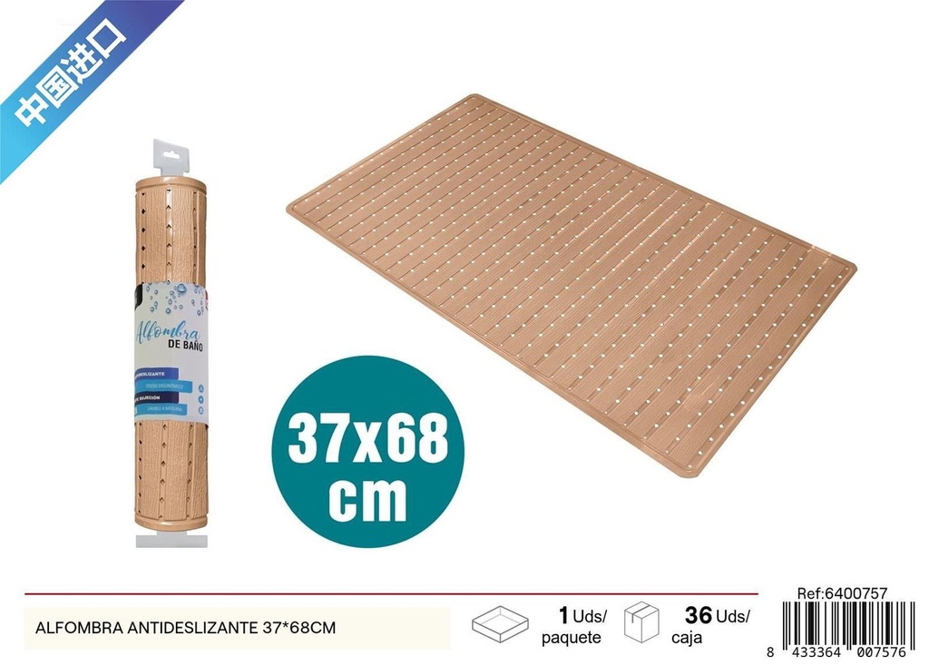Alfombra antideslizante profunda 37x68cm - Accesorios de baño