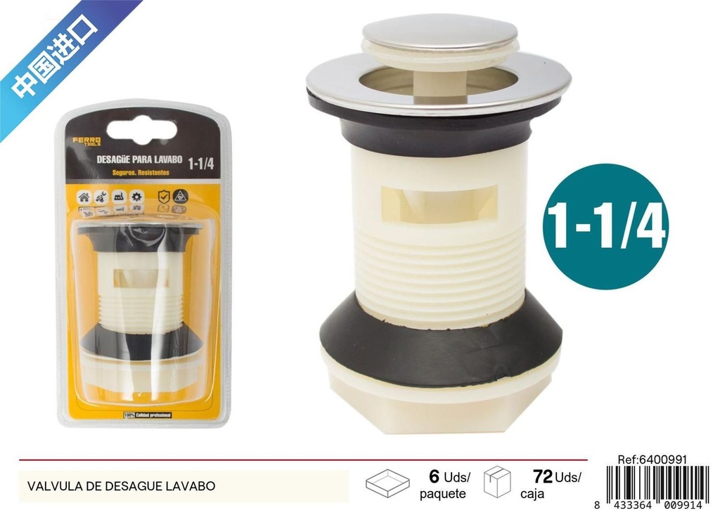 Válvula de desagüe lavabo - Accesorios de fontanería