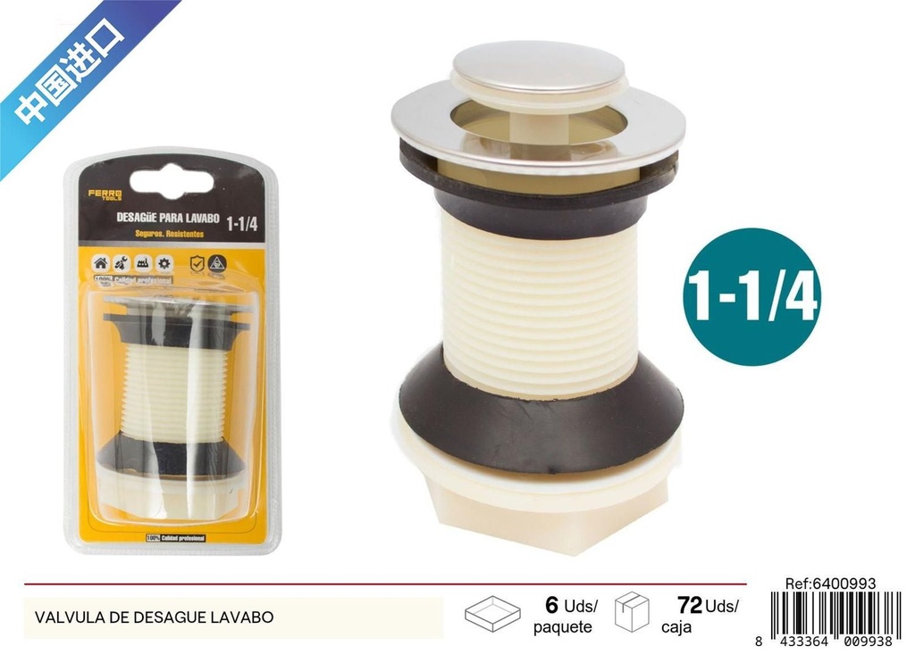 Válvula de desagüe lavabo - Accesorios de fontanería