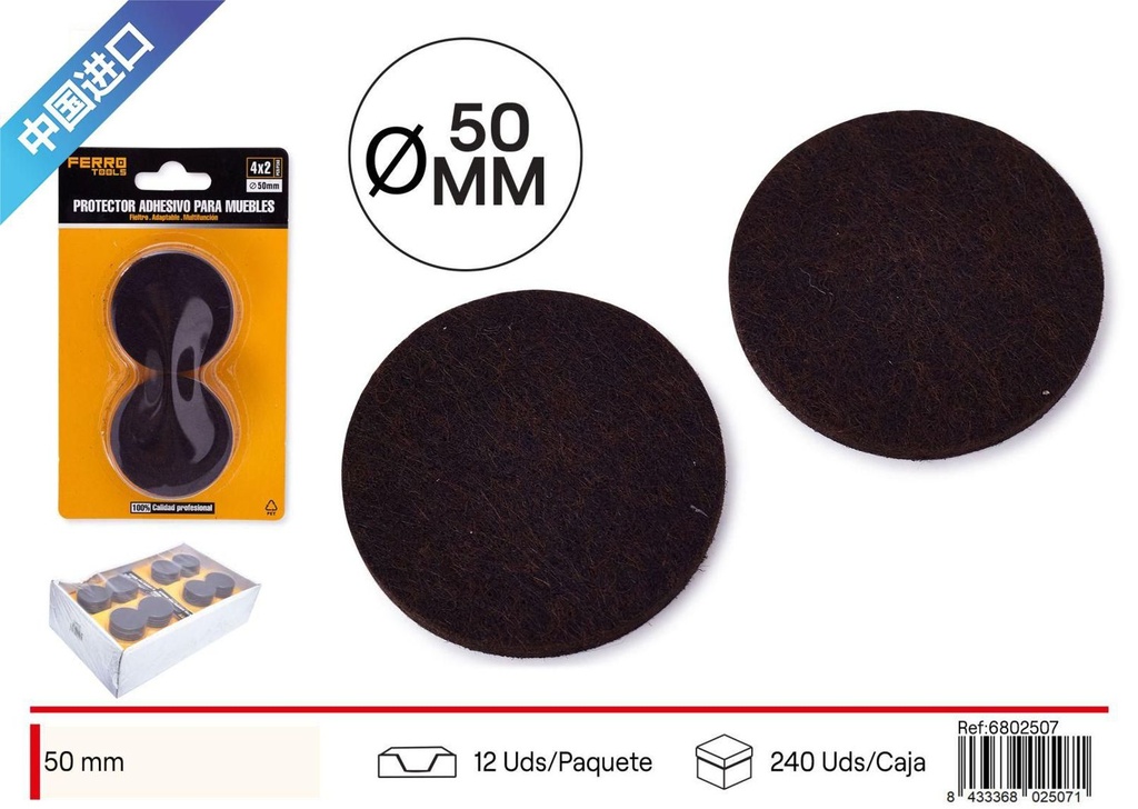 Almohadilla para patas de muebles 50 mm - Protección y brico