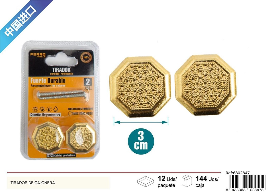 Tirador de cajonera dorado - Muebles y accesorios