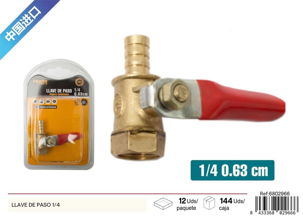 LLave de paso 1/4 - Accesorios de fontanería