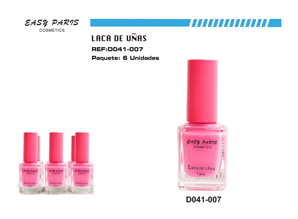 Laca de uñas rosa chicle 6 pz - Cosméticos para uñas
