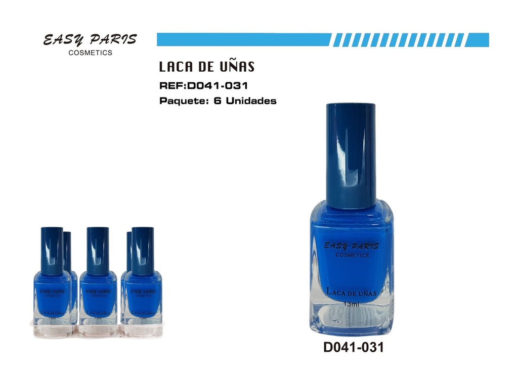 Laca de uñas azul 6 pz - Cosméticos para uñas