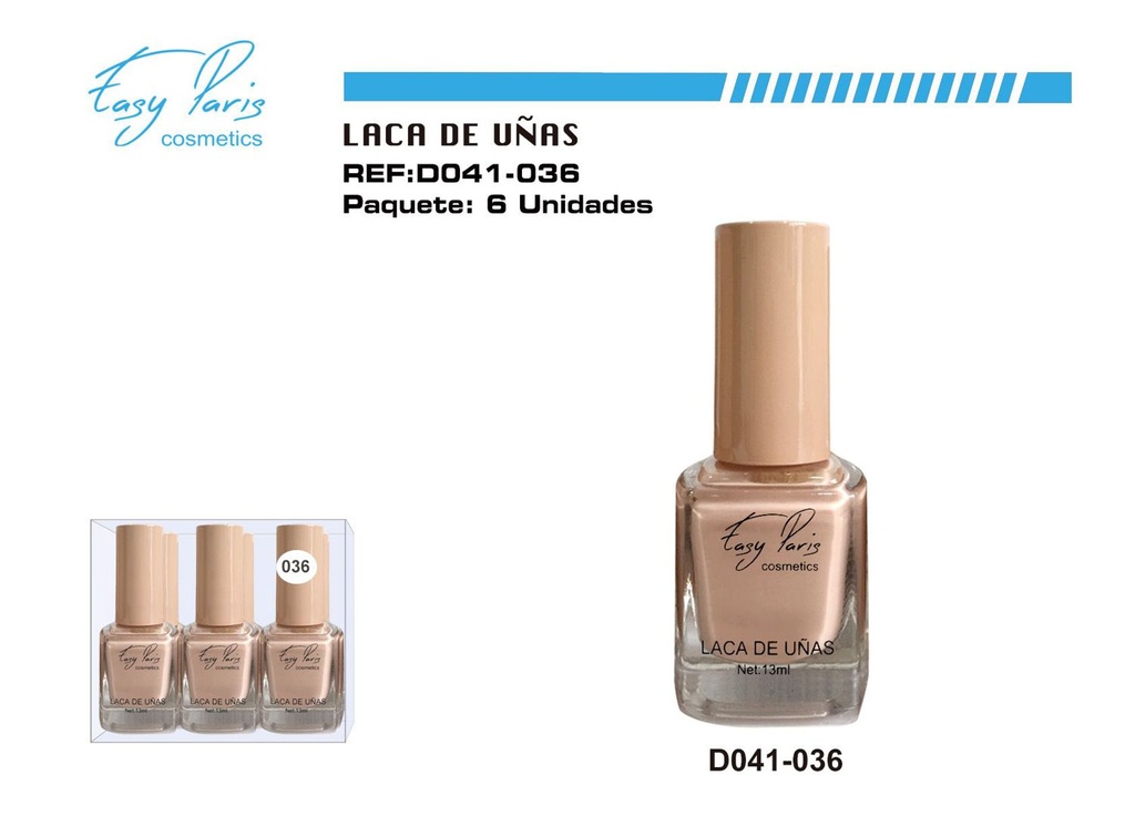 Laca de uñas beige 6 pz - Cosméticos para belleza