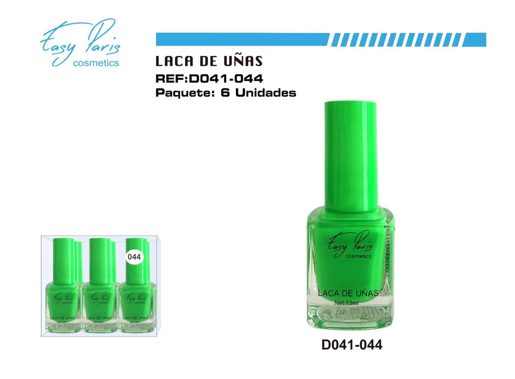 Esmalte de uñas verde fosforescente 6/U para manicura